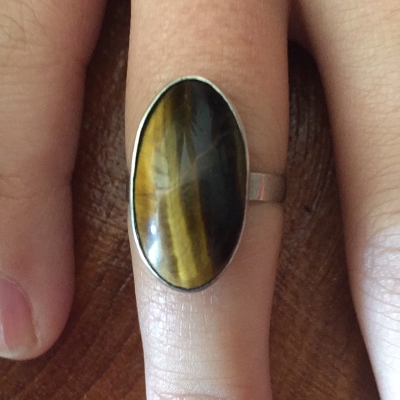 Sterling cats eye ring - Picture 5 of 6